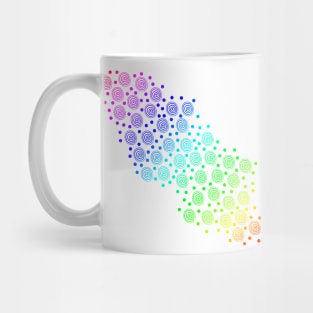 Rainbow Circles in Circles Abstract Mug